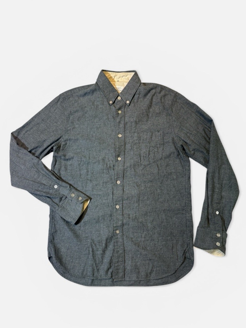 Rag & Bone mens S Small gray solid flannel button up oxford shirt EUC